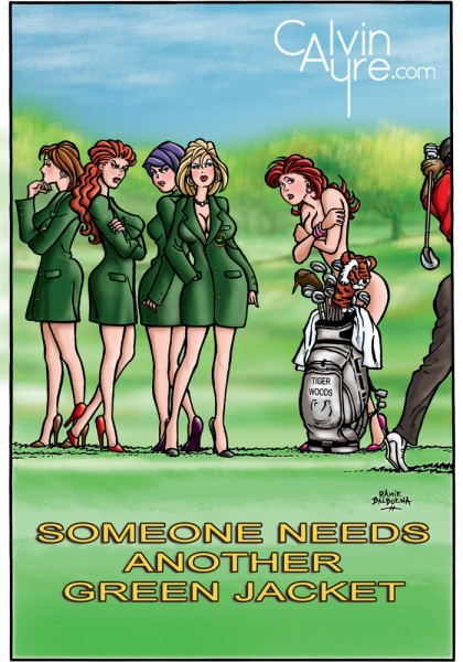 tiger woods masters comic cartoon