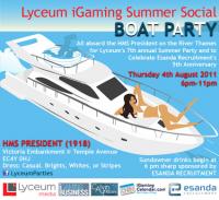 iGaming Summer Social Boat Party, the seventh annual summer celebration organized by Lyceum Media