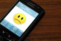 BlackBerry smartphone unhappy