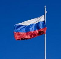 Russian flag flying