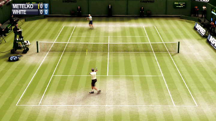 Virtual tennis on grass