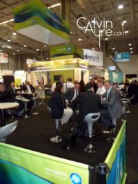 The microgaming bar at EiG, a gathering spot for online gambling professionals on the expo floor 