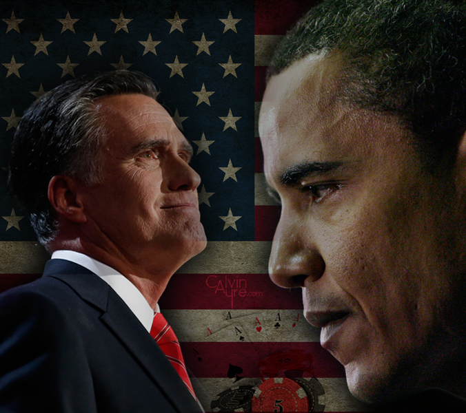 Mitt Romney and Barack Obama the US presidentialbles