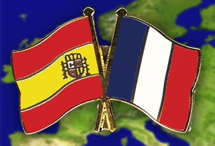 France, Spain flags