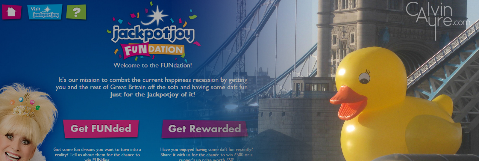 Jackpot Joy FUNdation Facebook App, Gamesys Giant Rubber Duck on Thames