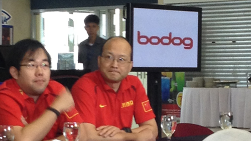 China team manager Xiong Zhang (right) during Fiba Asia Championship 2013 press conference