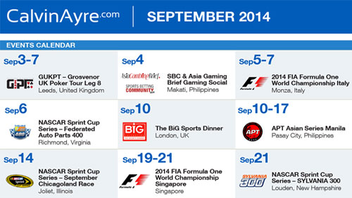 CalvinAyre.com Featured Online Gambling Conferences & Events: September, 2014