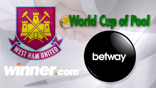 Winner sponsors West Ham United; Betway signs deal with World Cup of Pool