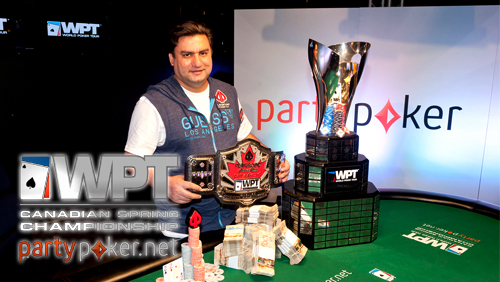 Sheraz Nasir Wins the partypoker WPT Canadian Spring Championships