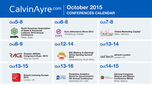 CalvinAyre.com Featured Conferences & Events: October 2015