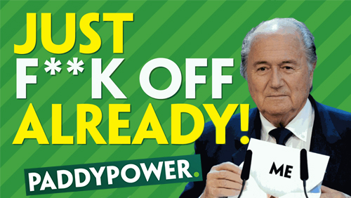 UK ad watchdog clears Paddy Power's F**K Off Sepp Blatter ad