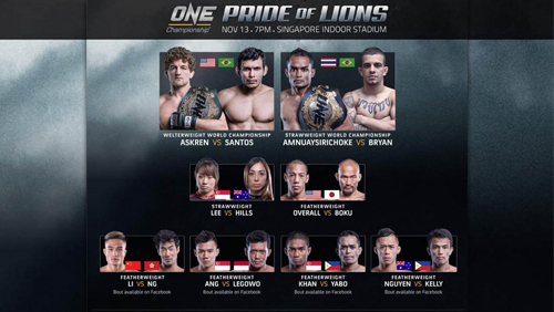 Five Exciting New Bouts Added To One: Pride Of Lions