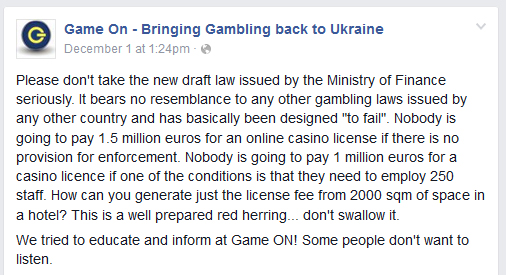 Public Opinions on Ukrainian Gaming Law Draft