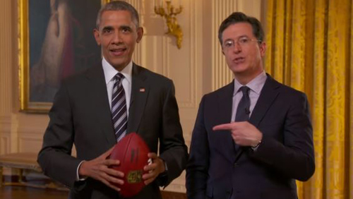 President Obama jokes about betting on sports during Super Bowl 50