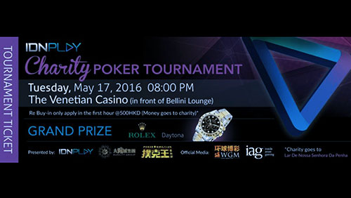 Poker King Club to Host the Macau Charity Poker Tournament with IDN Play