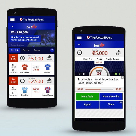 The Football Pools goes in-play with BetUp