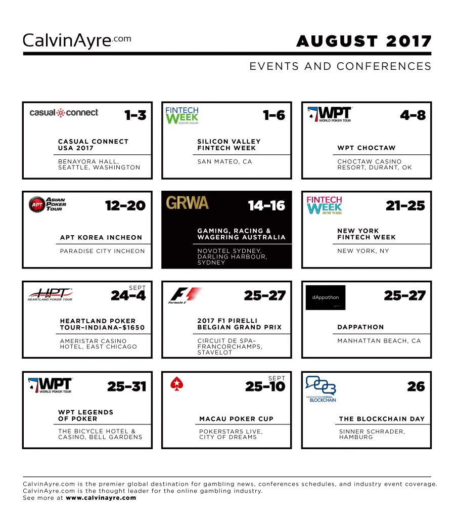 CalvinAyre.com featured conferences & events: August 2017