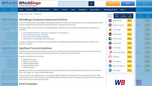 WhichBingo moves on Compliance