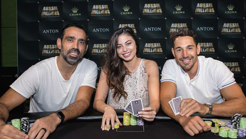 AUSSIE MILLIONS AMBASSADORS BILLY SLATER, ADAM GOODES & SAM ABERNATHY LAUNCH THE 2018 MAIN EVENT