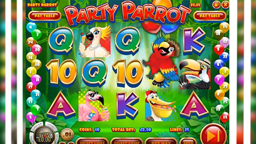 Slots Capital Introduces Colourful New Party Parrot Slot from Rival with 50 Free Spins