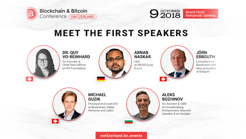 Leading crypto experts to speak at the Blockchain & Bitcoin Conference Switzerland