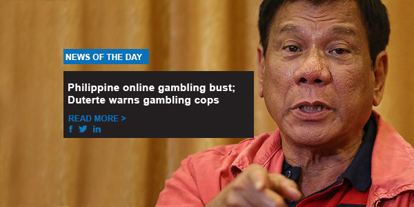 Philippine online gambling bust; Duterte warns gambling cops