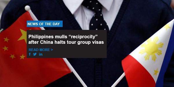 Philippines mulls “reciprocity” after China halts tour group visas