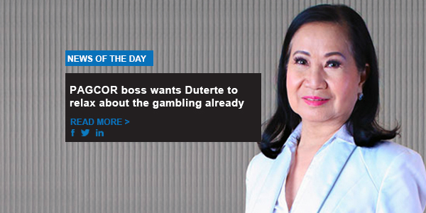 PAGCOR boss wants Duterte to relax about the gambling already