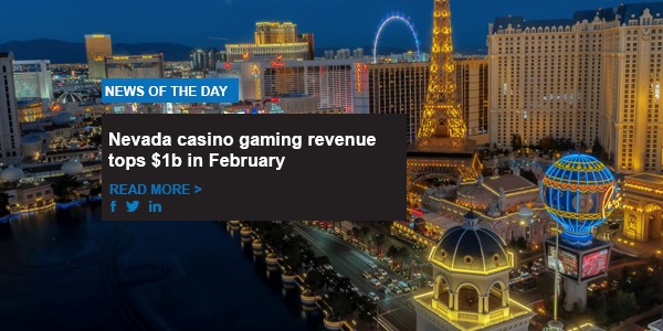 Nevada casino gaming revenue tops $1b in February