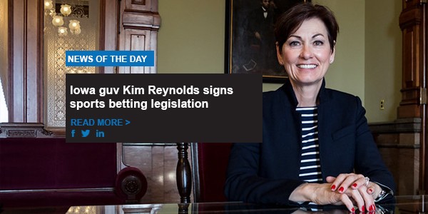 Iowa guv Kim Reynolds signs sports betting legislation