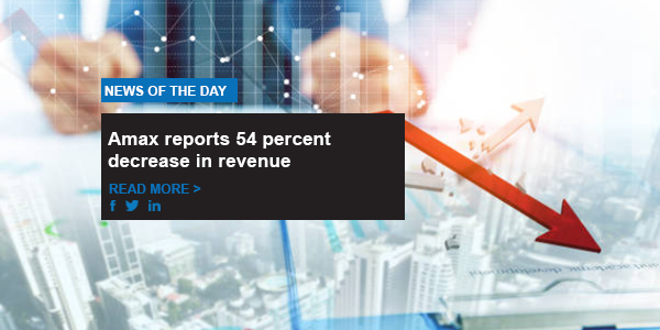 Amax reports 54 percent decrease in revenue