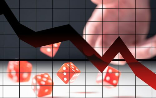 stocks down plus dice