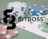 bitboss logo with poker background