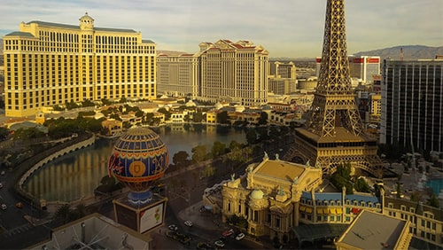 Aerial view of the Las Vegas strip