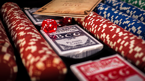 Gaming chips, Dice and cards