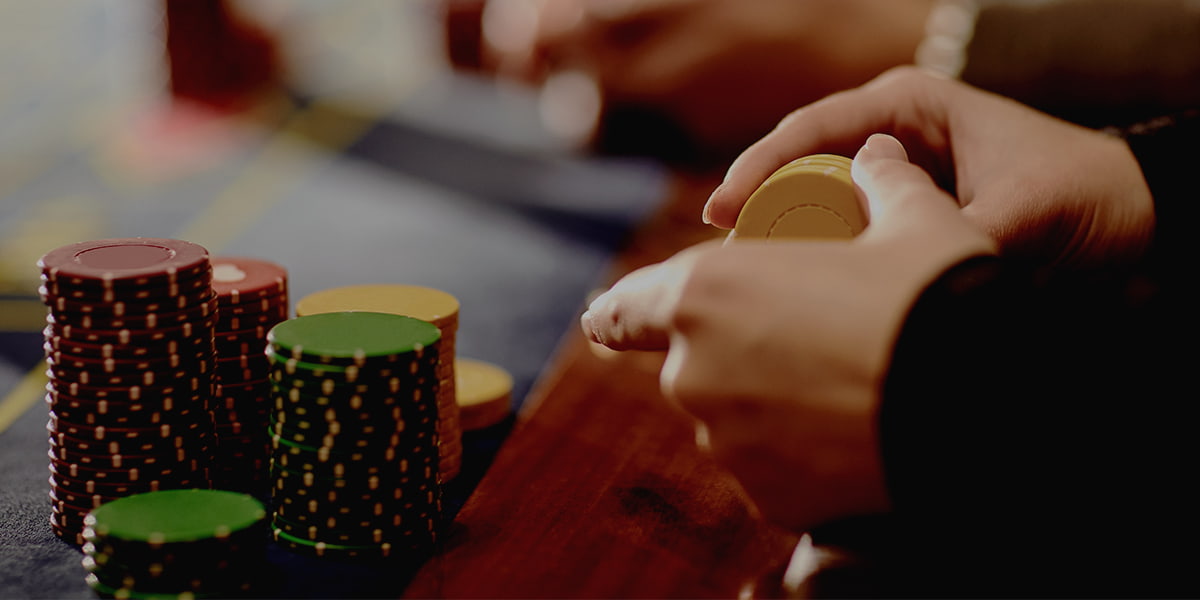 People playing poker on a table