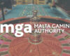 Malta Gaming Authority logo with Roulette game in the background