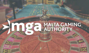 Malta Gaming Authority logo with Roulette game in the background