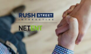 RushStreet Interactive and NetEnt Logos