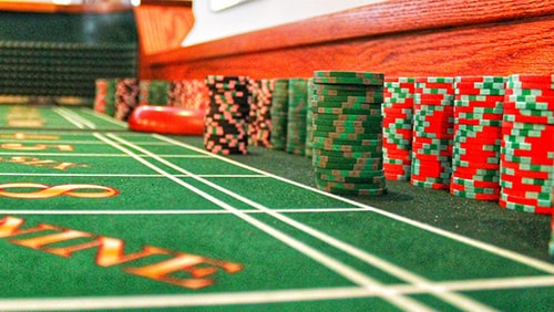 Perspective view from a casino table
