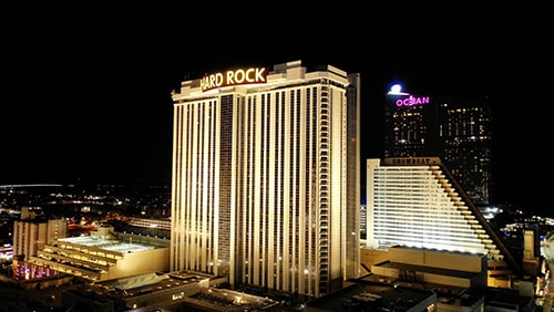 Aerial view of the Hard Rock casino