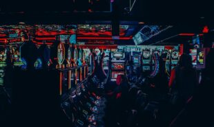multicolored lights in a casino