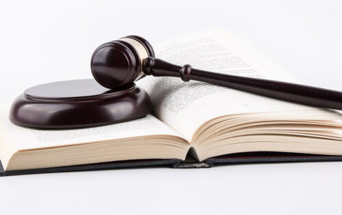 Gavel in top of a book