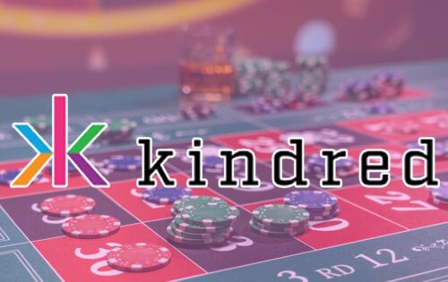 Kindred group logo with casino table at the background