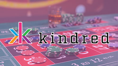 Kindred group logo with casino table at the background