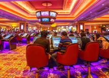 Casino hall with game machines