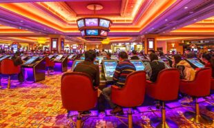 Casino hall with game machines