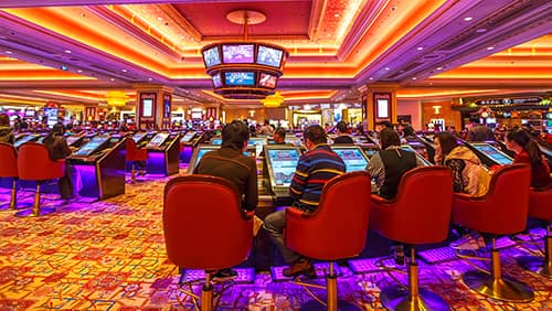 Casino hall with game machines
