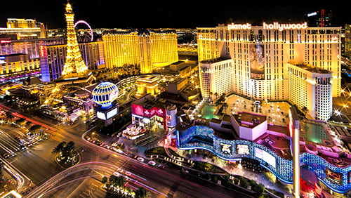 Arial view of some Las Vegas Casino