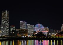 Night View, City, Light, Sea, Night, Yokohama, Building